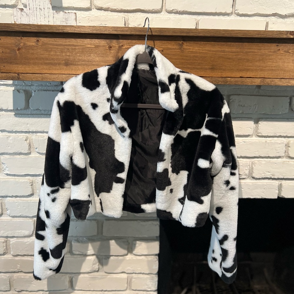 Black and White Cow Print Jacket